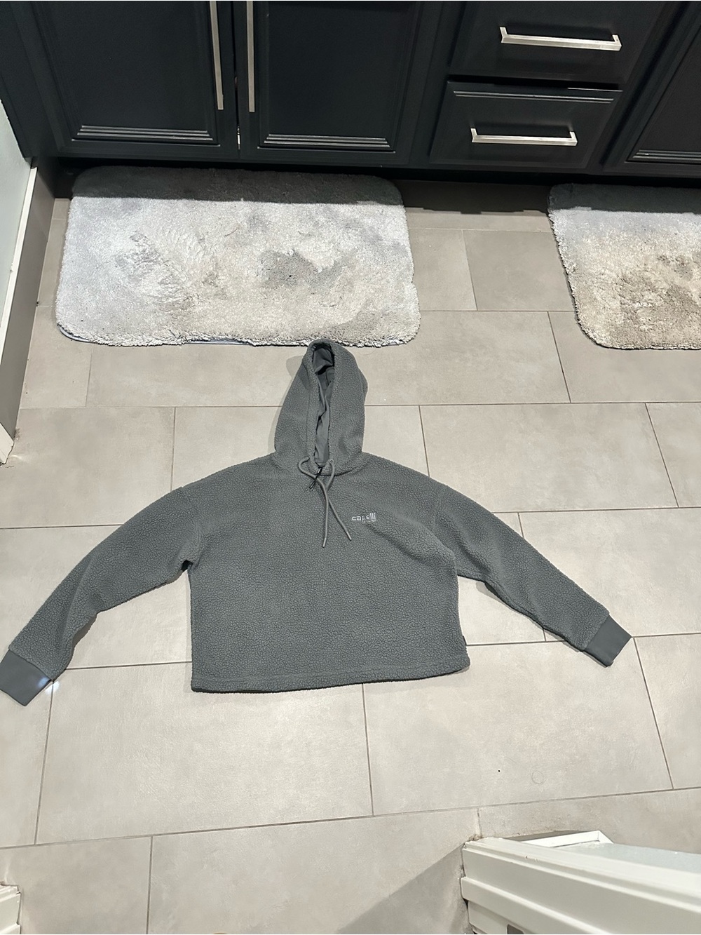 Capelli of New York Gray Sherpa Hoodie